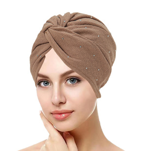AliExpress new women's single-layer daily all-match rhinestone twist hat multi-color Muslim pullover hat