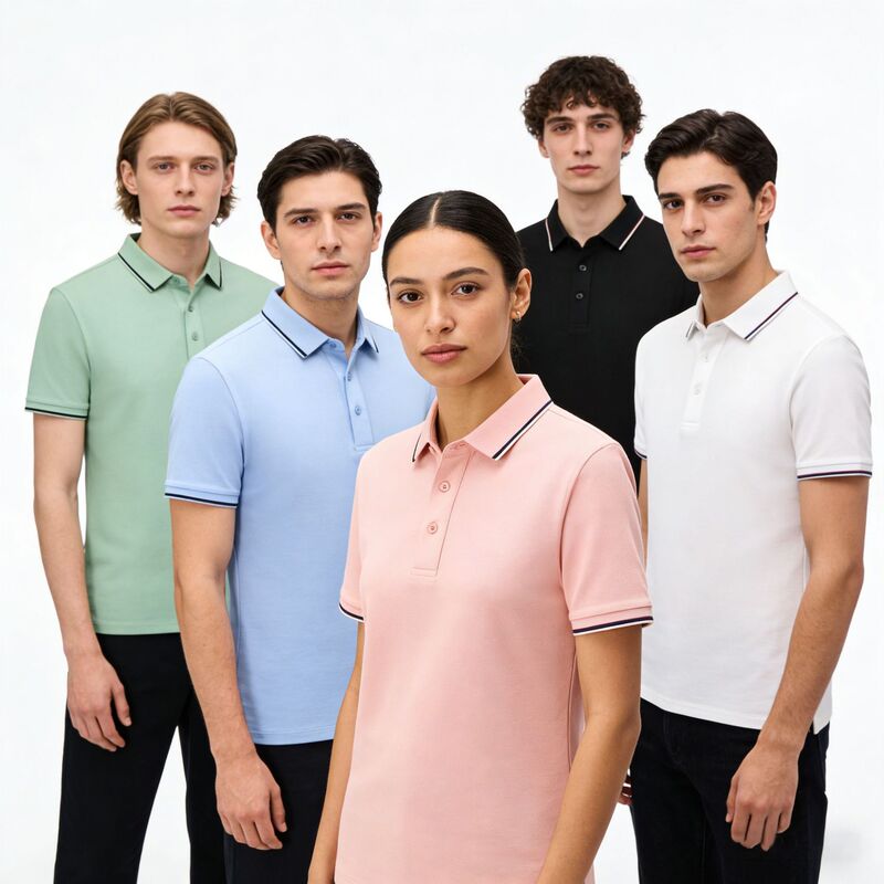 Customized Stand-Up Collar Men's Jacquard Polo Shirt, High-Quality Business Formal Wear, Workwear, Short-Sleeved T-Shirt