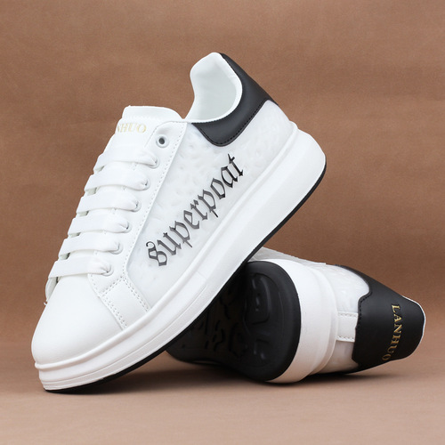 Men's and Women's Thick White Sneakers, Trendy Shoes, Couple's Edition, Casual and Sporty, Versatile Shoes