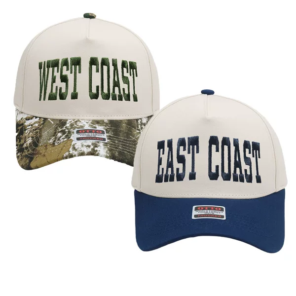 Amazon East Coast Color Matching Embroider West Coast Trucker Hat Baseball Cap Men's and Women's Casual Hat