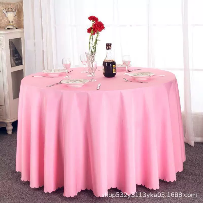 Large round table restaurant tablecloth hotel hotel banquet family can use round wedding European tablecloth table covers cross-border