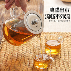 加厚茶壺泡茶壺套裝玻璃耐高溫耐熱煮茶器茶水分離過濾家用花茶具