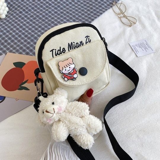Wholesale Korean style canvas bag women slung small bag cute student backpack 2022 new fashion all-match Harajuku shoulder bag