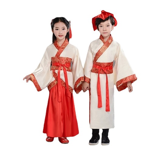 Children's costumes, boys and girls, Hanfu, Chinese style, bookboy performance costumes, primary school students' three-character classic disciple's performance costumes