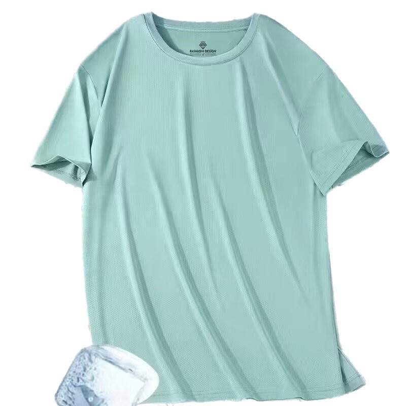 Shopee Shopee Supply Ice Silk Quick-Drying T-Shirt for Men and Women Same Style Short-Sleeved Summer Breathable Cool Mesh T-Shirt Wide