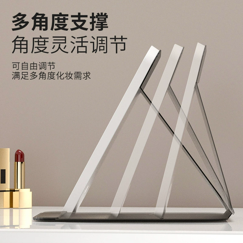 LED handheld foldable mirror with light, table fill light for office