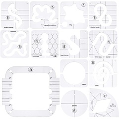 亞克力DIY縫紉拼布尺 異形鏤空縫紉模板套件拼布模板組合