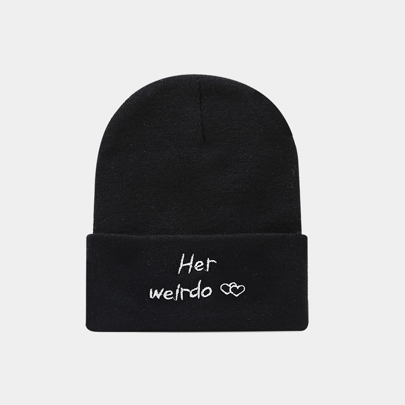 126g Weight Wool Cap Hats Type Daily Occasion Acrylic Material Letter, Rose Pattern Autumn Season Women'S Gender Embroidery Design Fashion Style Crimping Rim Women's Fashion Letter Rose Embroidery Crimping Wool Cap 24