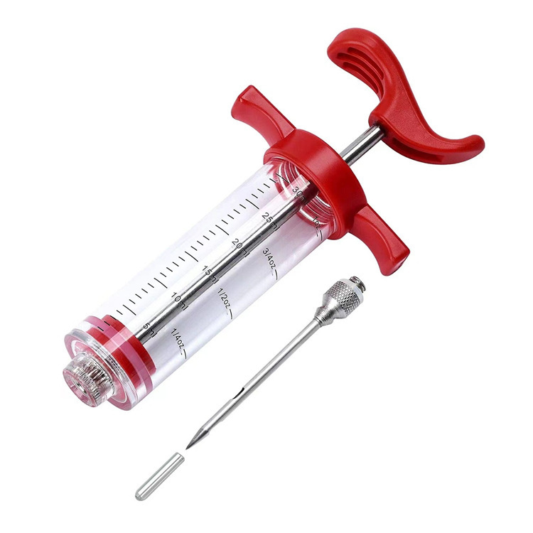 Seasoning Injector Turkey Needle Steak Barbecue Sauce Marinade Barbecue Flavoring Seasoning Red Wine Injector Syringe