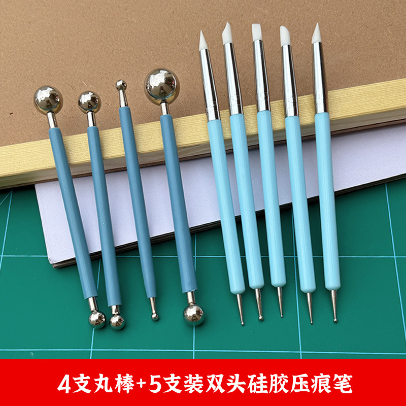 石塑超轻粘土软陶泥塑人偶抹刀6件套不锈钢开眼压痕刀DIY雕塑工具|undefined