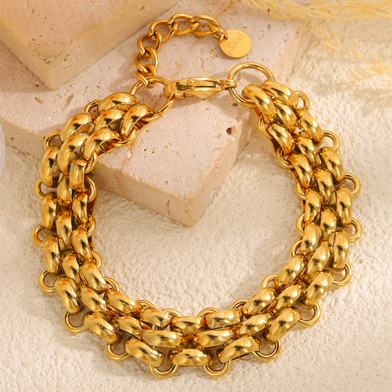 Moda transfronteriza europea y americana pulsera gruesa de twist de acero inoxidable personalidad de las señoras pulsera que no se desvanece todo fósforo joyería de alta calidad image 5