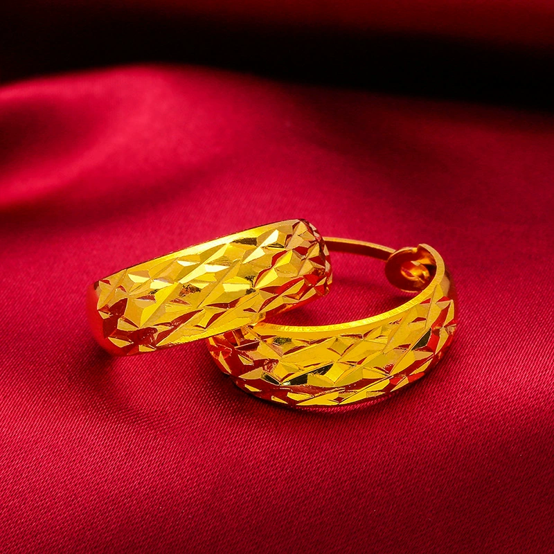 Golden earrings for elderly, for middle age