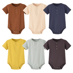 Newborn clothes autumn and winter baby crawling suit, burp cloth, baby t-shirt ribbed crawling suit, infant onesie