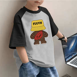 100%棉男童夏装短袖T恤新款夏季儿童打底衫男孩纯棉上衣洋气童装