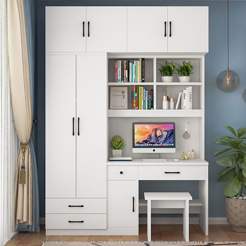 Wardrobe Desk Integrated Small Apartment Bedroom Home Computer Desk with Dressing Table Children's Writing Desk Integrated Desk Cabinet