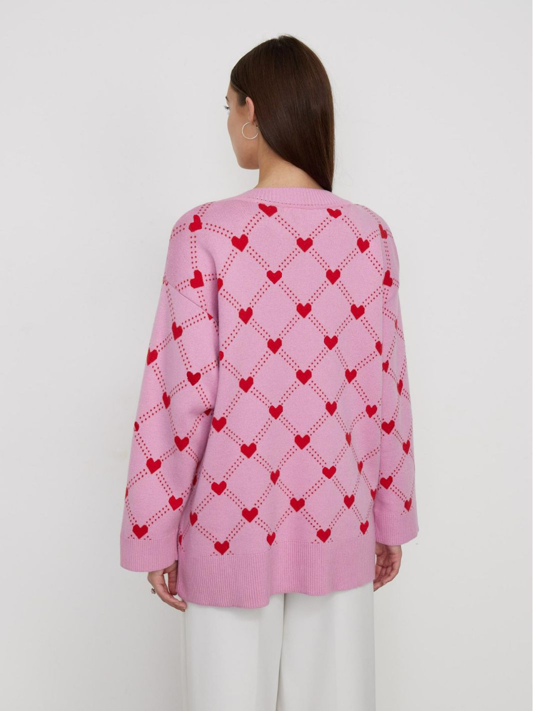 047 nueva transfronteriza ropa de mujer suéter europeo y americano AliExpress Amazon ruso amor jacquard suéter cardigan otoño image 5