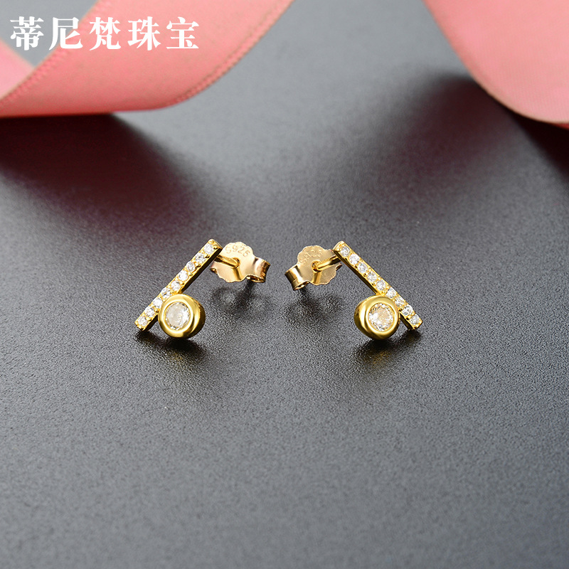 Estilo simple transfronterizo accesorios populares pendientes estilo japonés y coreano s925 pendientes de diamantes de plata ZIRCON pendientes elegantes de las mujeres