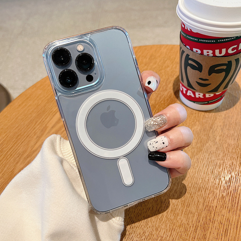 Iphone18Pro Transparent Wireless Charging 15 Protective Case Suitable for Apple 16 Mobile Phone Case Magsafe Magnetic Hard Case Iphone18Pro Transparent Wireless Charging 15 Protective Case Suitable for Apple 16 Mobile Phone Case Magsafe Magnetic Hard Case