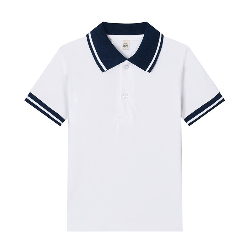 Белая polo-рубашка для детей, школьная форма для начальной школы, комплект для мальчиков, футболка с коротким рукавом