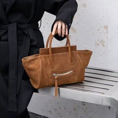欧美风磨砂牛皮大容量托特包时尚百搭手提包日常通勤笑脸包翅膀包