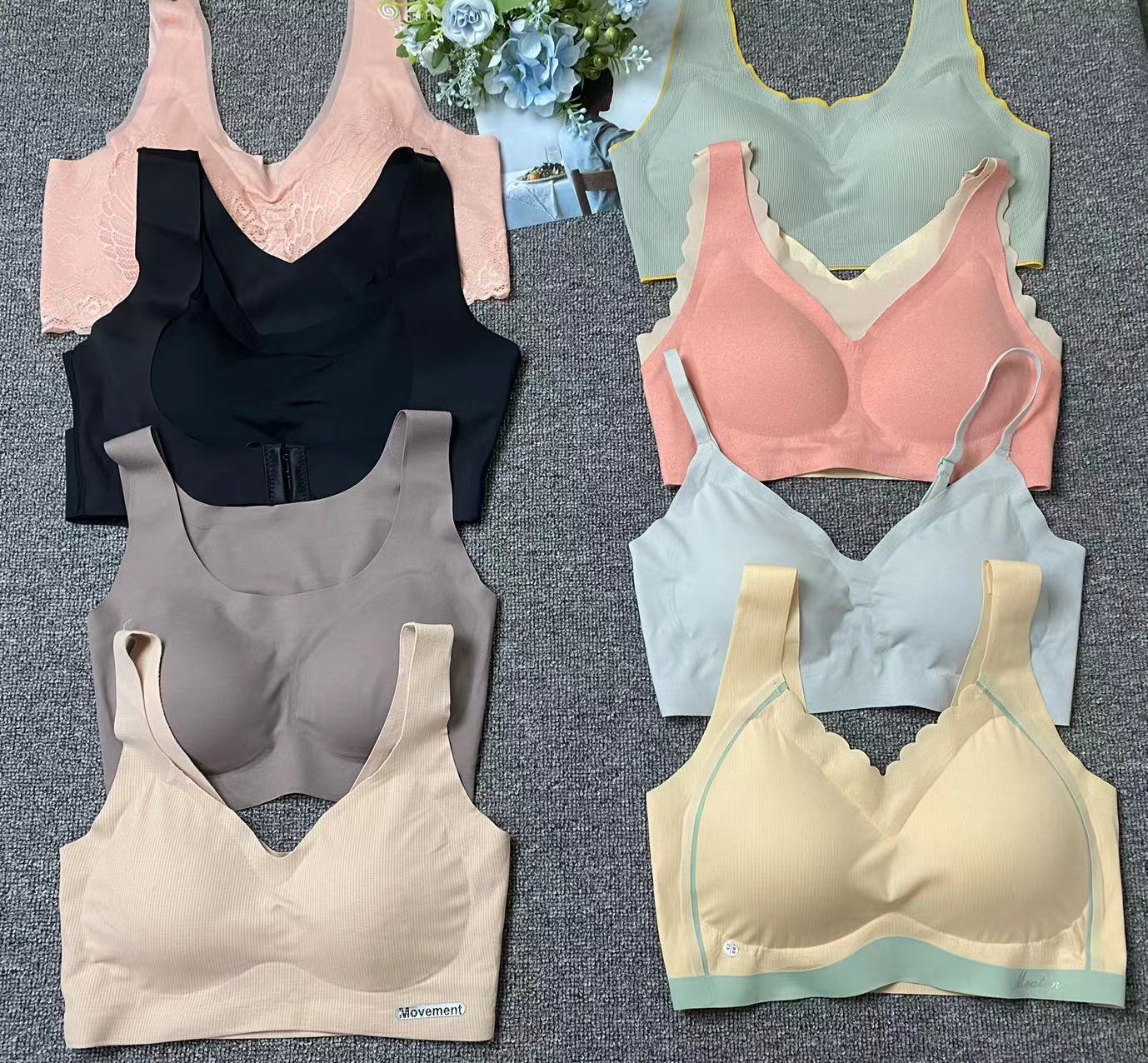 Proceso de liquidación de inventario Orden de cola Varios belleza Espalda alta calidad cómoda chica pequeño pecho deportes látex belleza espalda al por mayor
