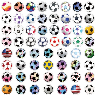 60 new pure football pattern personality graffiti stickers car luggage cup waterproof stickers wholesale (Body sticker) - football-60pcs