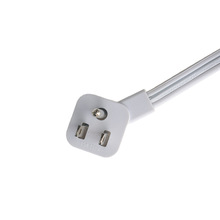 美规三插电源线16AWG纯铜扁插45度斜角超薄插头线白色美标认证