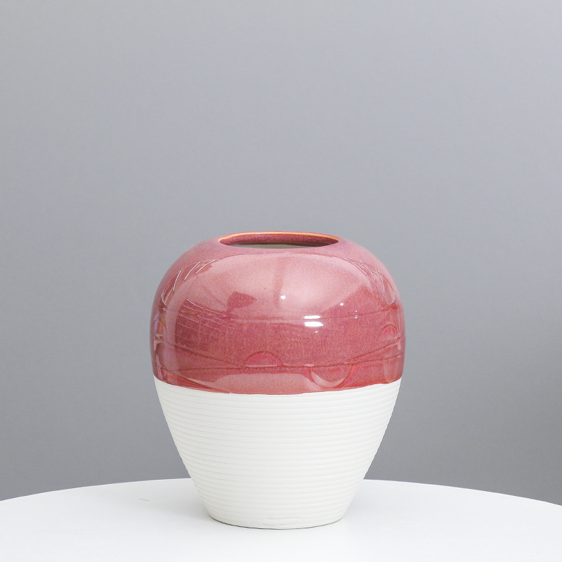 Cerámica simple florero creativo sala de estar arreglo floral alto sentido decoración del hogar decoración de escritorio simulación hidropónica flor seca dispositivo