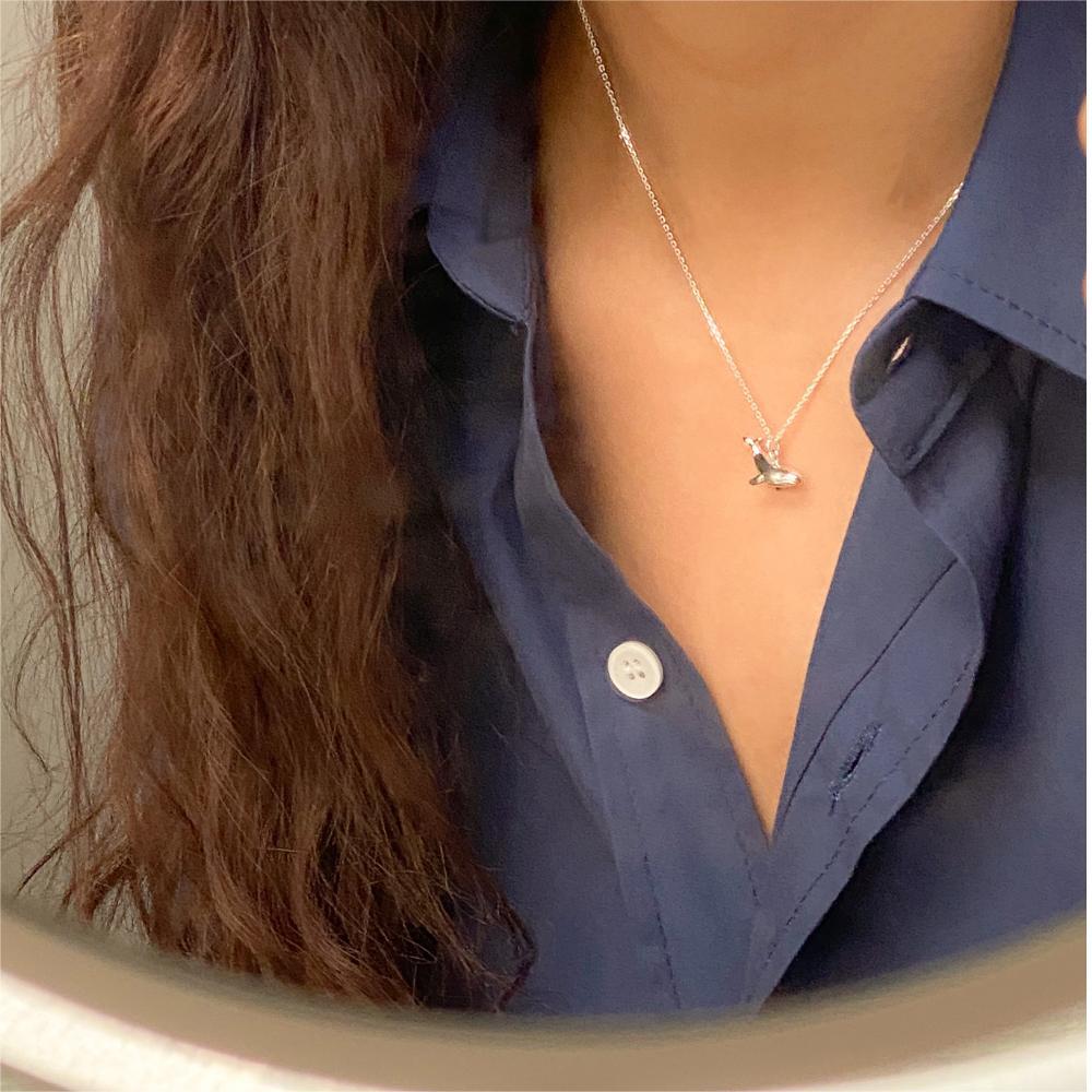 Pendant Necklace Classification 925 sterling silver Chain Material 925 Sterling Silver Whale Pendant Necklace