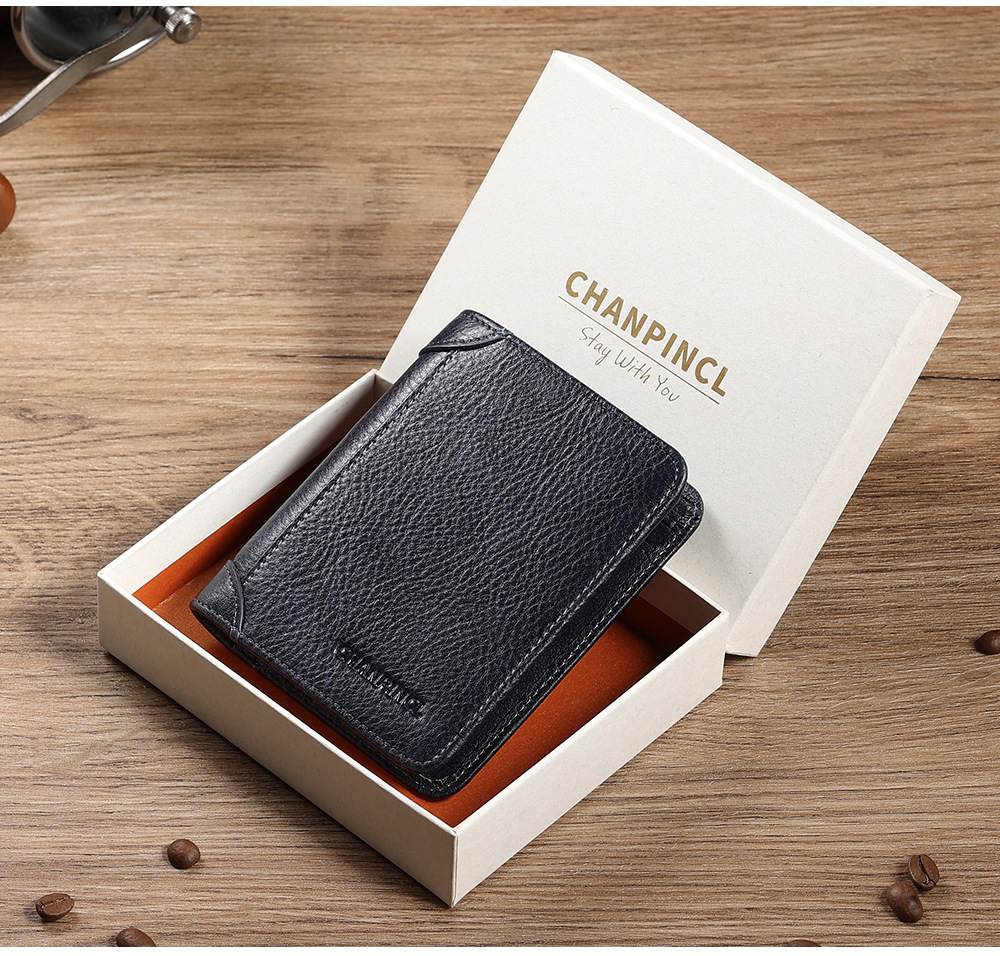 Men's Solid Color Leather Zipper Small Wallets display picture 2