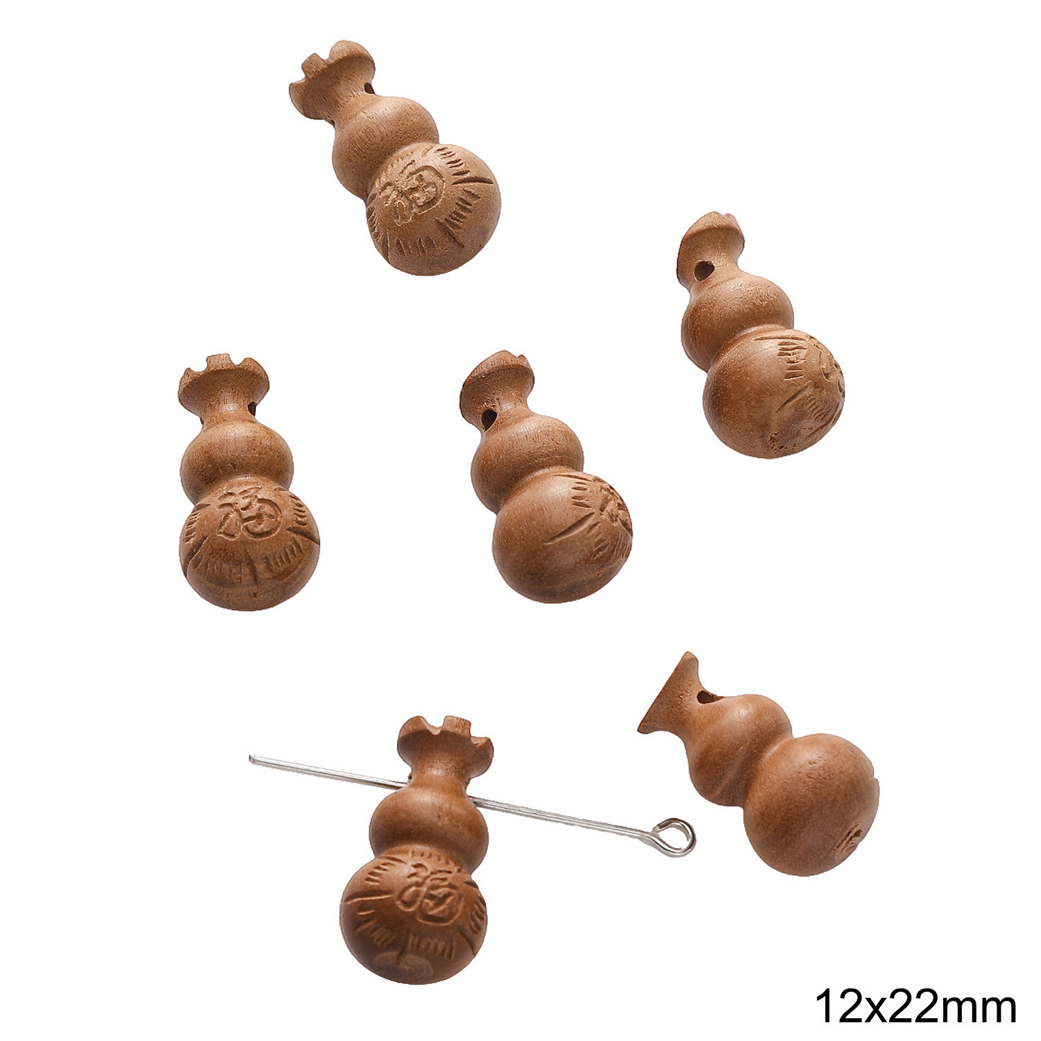 Guofengwen juega Ping An Fu cuentas de madera hechas a mano DIY colgantes de cuentas de cadena de material de teléfono móvil accesorios de cuentas a granel