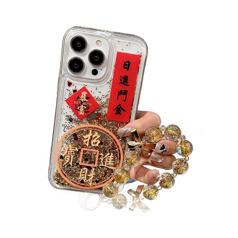 新年招財流砂殻適用リンゴ16promax携帯ケース個性15pro転倒防止14/13起爆金|undefined