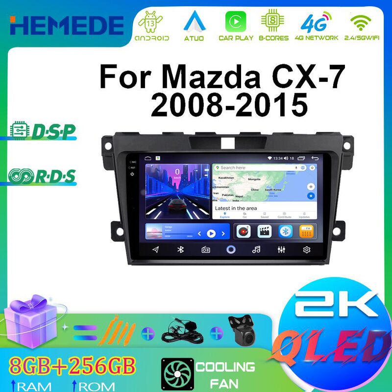 Suitable for Mazda 08-15 Cx-7 Car Navigation, Carplay Central Control Screen Navigation All-In-One Machine, Dvd Navigation