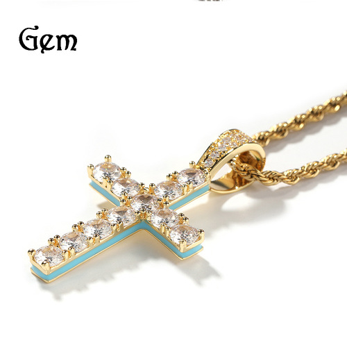 Source manufacturer's cross-border new arrivals: Vintage-style, side-view glow-in-the-dark zircon-embedded pendant necklace for Europe and America