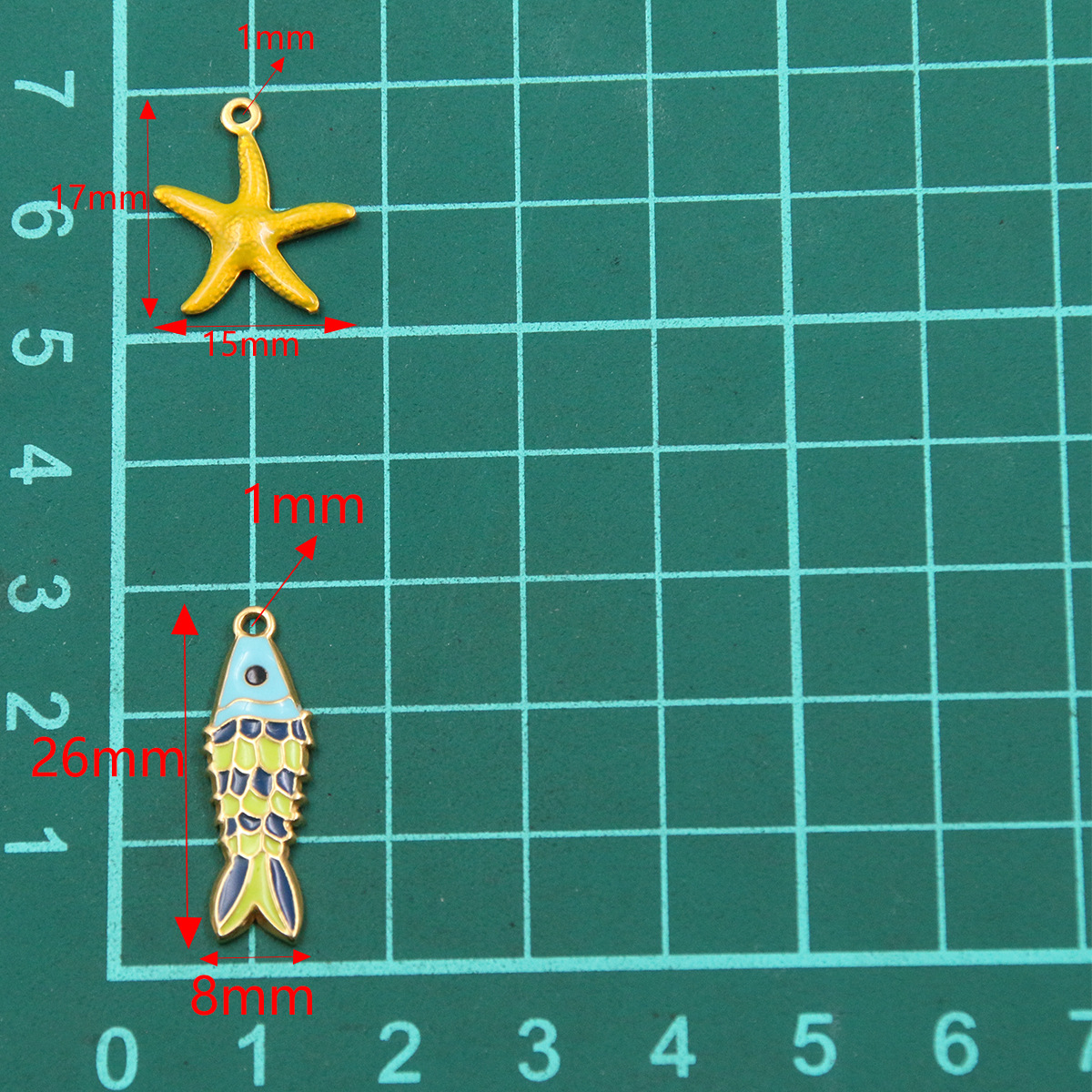 Charms Classification 1 Piece Quantity 1 Piece 304 Stainless Steel Starfish Fish Polished Pendant Charms