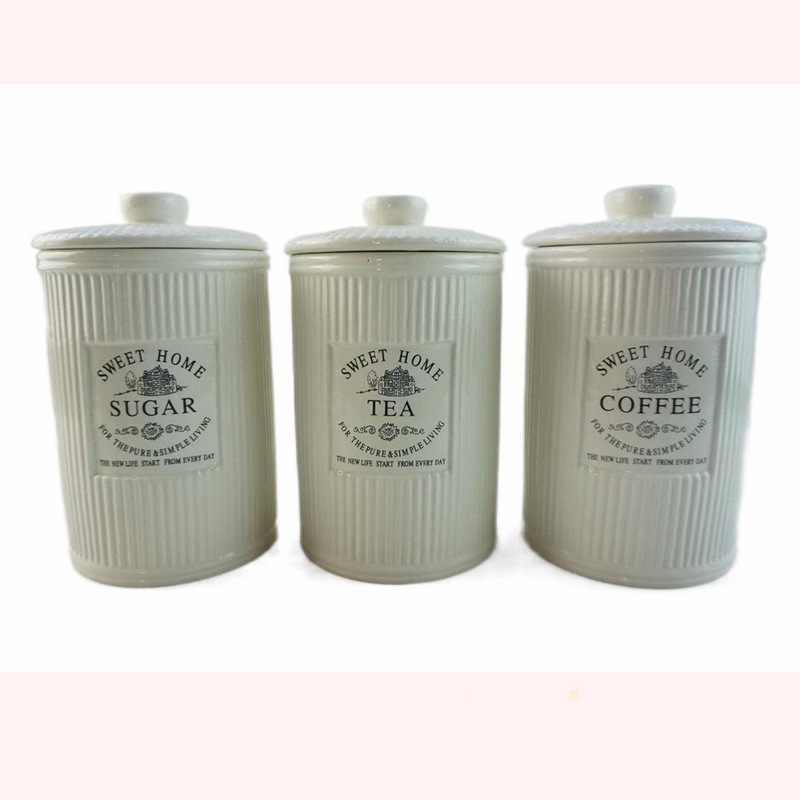 Tanque de almacenamiento de cerámica creativa de comercio exterior Tarro sellado de cerámica de gran capacidad de cocina doméstica Tarro de azúcar de café de té