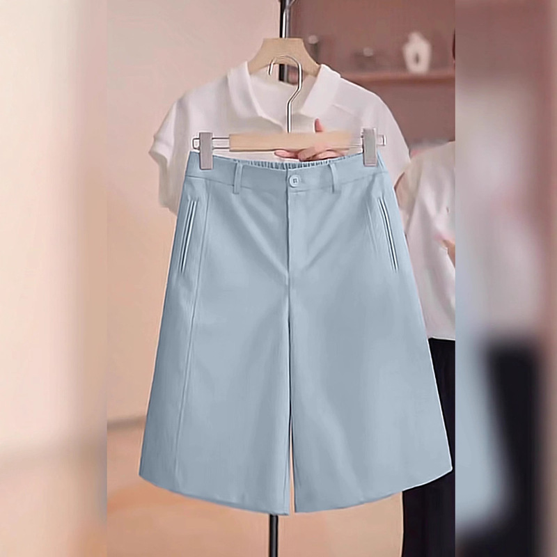 A-Line Shorts Casual Loose Five-Point Pants 2025 New Women's Summer High-Waisted Slimming Suit Wide-Leg Pants Thin Mid-Length Pants A-Line Shorts Casual Loose Five-Point Pants 2025 New Women's Summer High-Waisted Slimming Suit Wide-Leg Pants Thin Mid-Length Pants