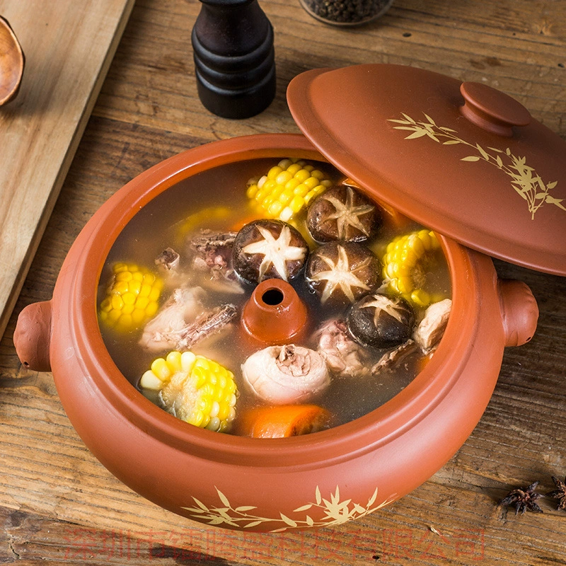 Пот паровой из Юньнань, бутик, курица, бытовая фиолетовая керамика, толстая коммерческая кастрюля, отели, емкости для пара, паровая пластина, паровая кастрюля, Юньнань многоярусная фиолетовая гончарная стала
