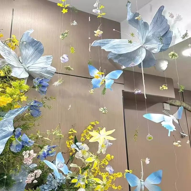 立体仿真蝴蝶纸艺大型婚庆道具巨型婚礼美陈装饰摄影橱窗摆件布置