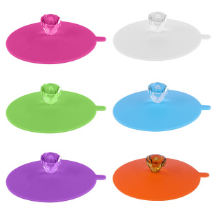 Amazon Creative Diamond Silicone Cup Lid Dustproof and Leakproof Bowl Cover Tea Cup Coffee Cup Water Cup Cover Cross-Border Hot Selling