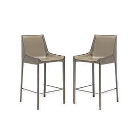 意式马鞍皮吧椅北欧家用吧台椅现代简约前台高脚椅样板间酒吧凳