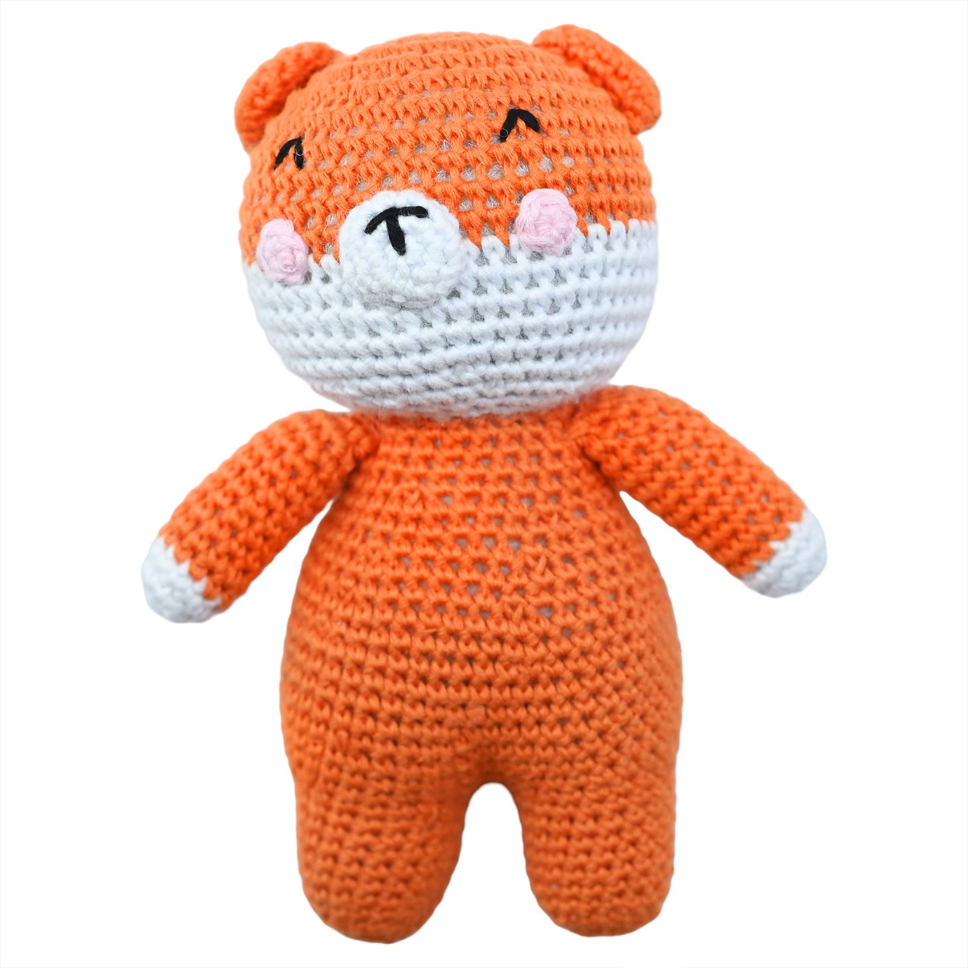 Nuevo estilo creativo tejido a mano ganchillo campana peluche muñeca caja de regalo animal de punto muñeca de bricolaje para niños