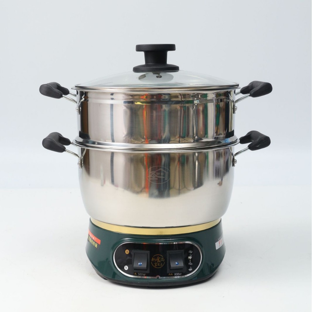 Student 1-2 people electric steamer electric cooking pot electric hot pot household multi-functional electric hot pot thickened stainless steel electric frying pan