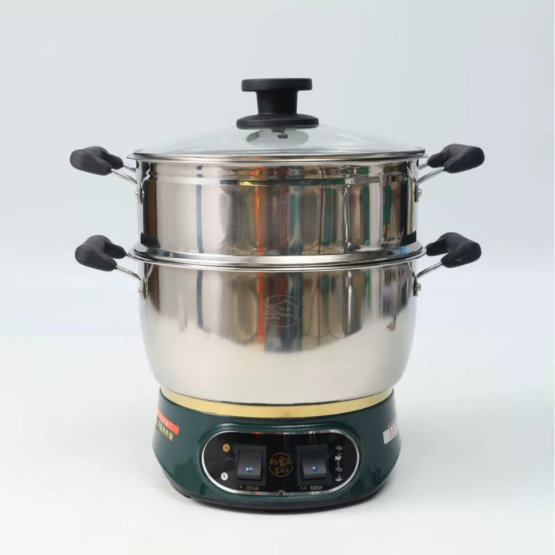 Student 1-2 people electric steamer electric cooking pot electric hot pot household multi-functional electric hot pot thickened stainless steel electric frying pan