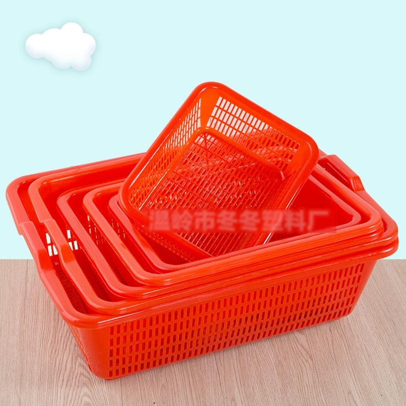 Rectangular Plastic Storage Basket, Multi-Size Vegetable Wash & Storage, Stackable