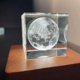水晶方体3D内雕可定制雨点月球太阳系云朵立方心形立方工艺品摆件