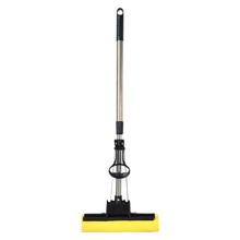 十元店地摊货源27CM超强吸水胶棉拖把滚轮挤水拖把可伸缩不锈钢杆