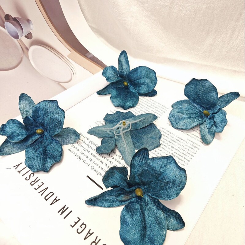 ベルベットの蘭の花 DIY ブライダルヘアアクセサリー 花飾り ヘアピン アクセサリー 花飾り 結婚式 ホームギフトボックス フェイクフラワー 胡蝶蘭|undefined
