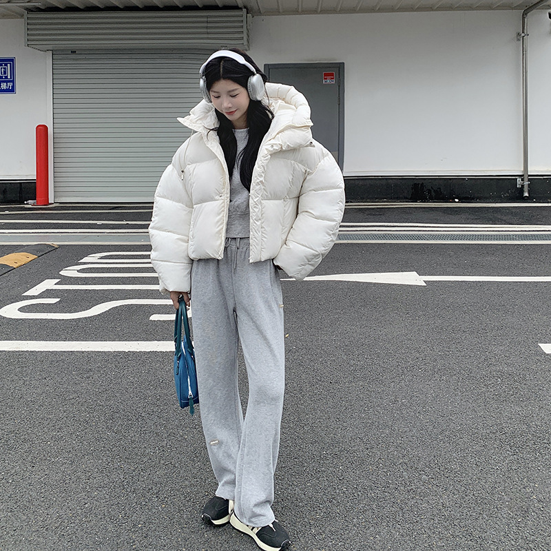 2025新款跨境亚马逊棉服女超短款宽松冬季连帽棉袄加厚棉衣外套|undefined