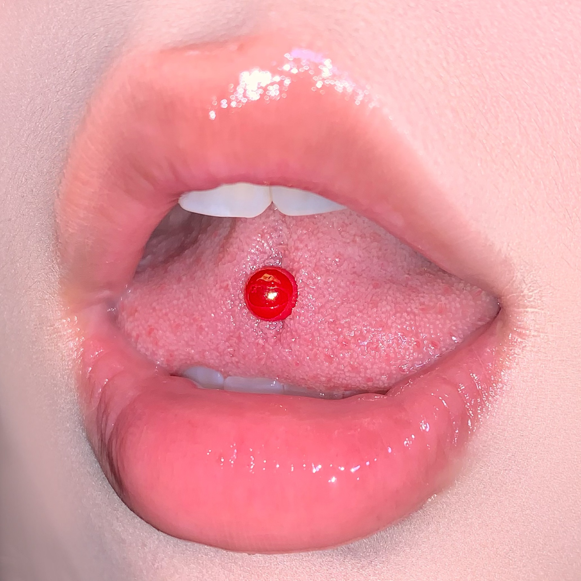 Purple Acrylic Ball Tongue Stud 316L Steel Titanium External Thread Tongue Ring Body Piercing Jewelry detail image 12